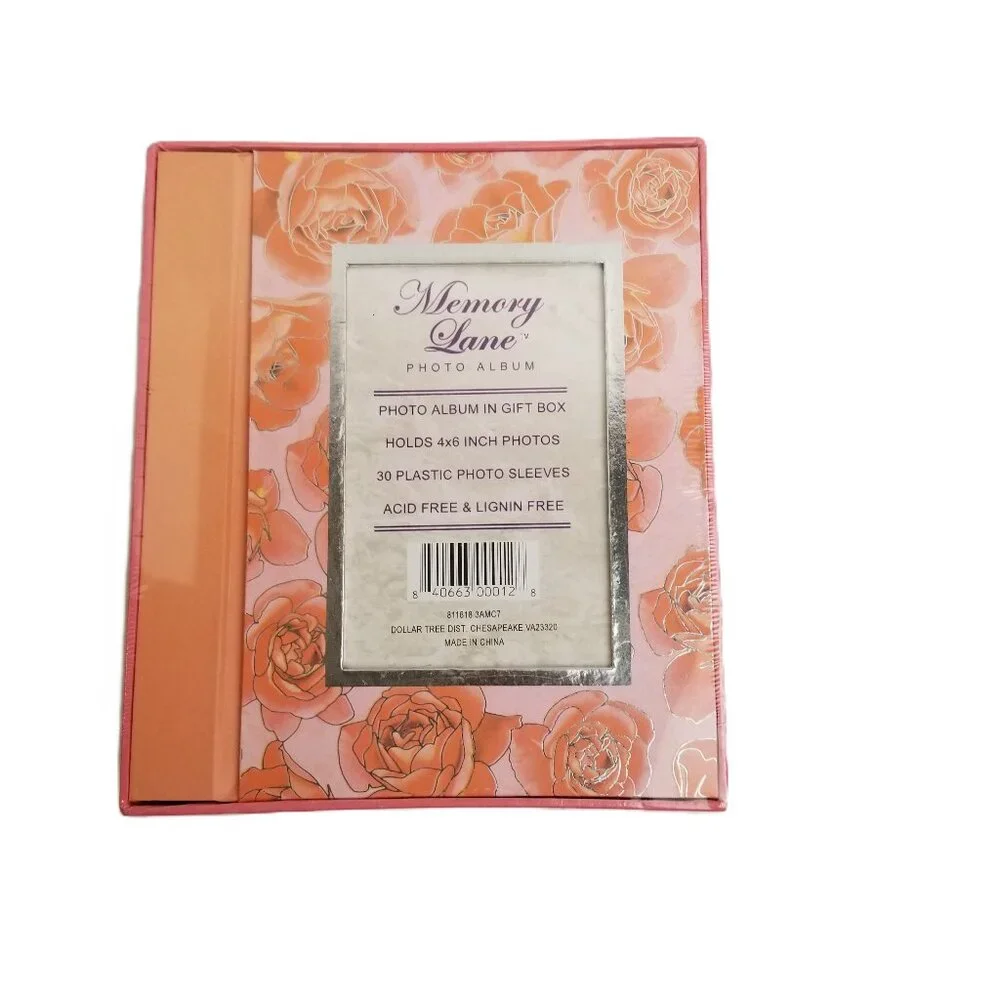 Memory Lane Photo Album 4x6 Coral Rose Floral 30 Pages NEW Romantic Cottagecore